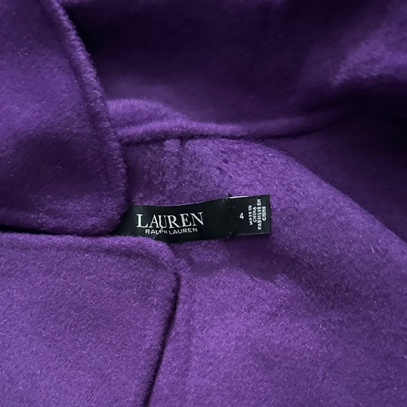 NWT LAUREN RALPH LAUREN
Belted Wool-Blend Wrap Coat in Purple - Picture 10 of 12